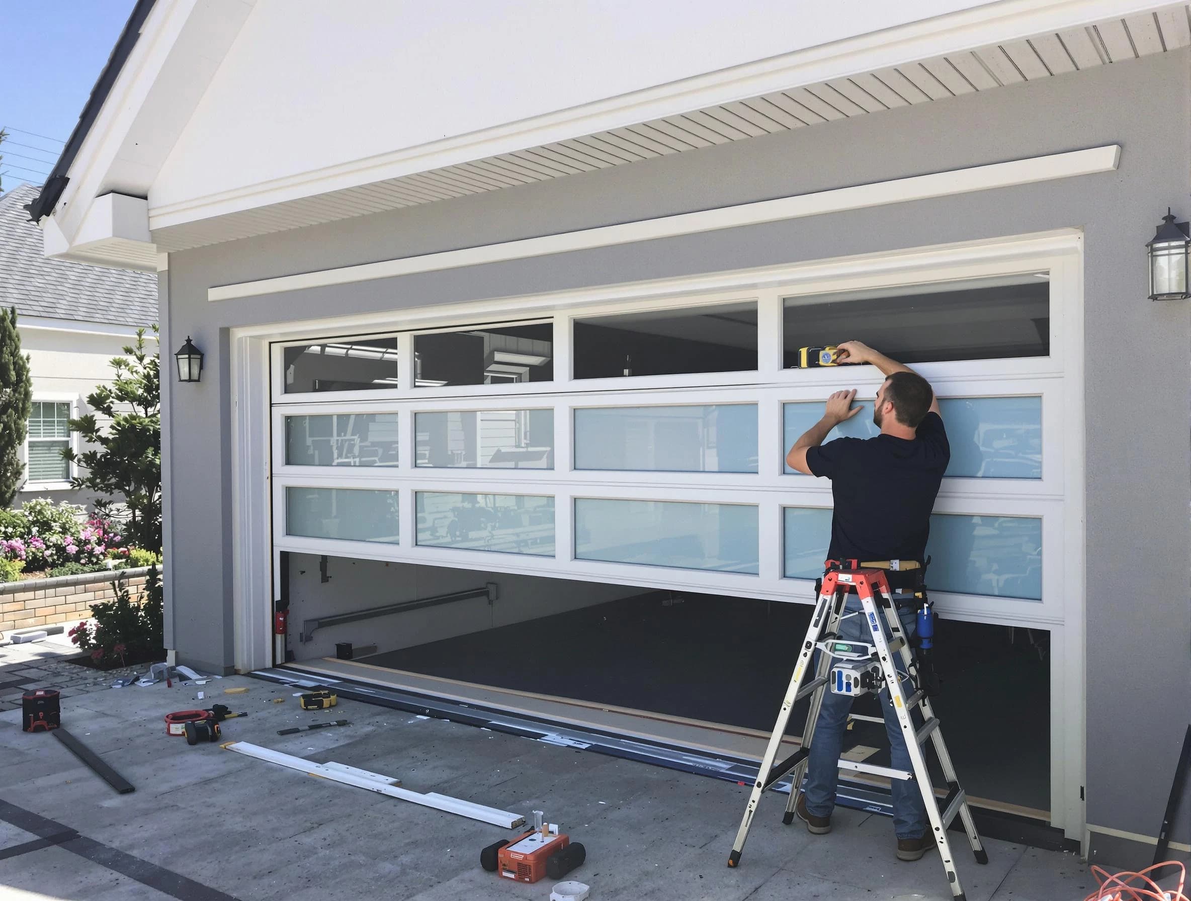 Somerset Garage Door Repair team performing garage door replacement in Somerset