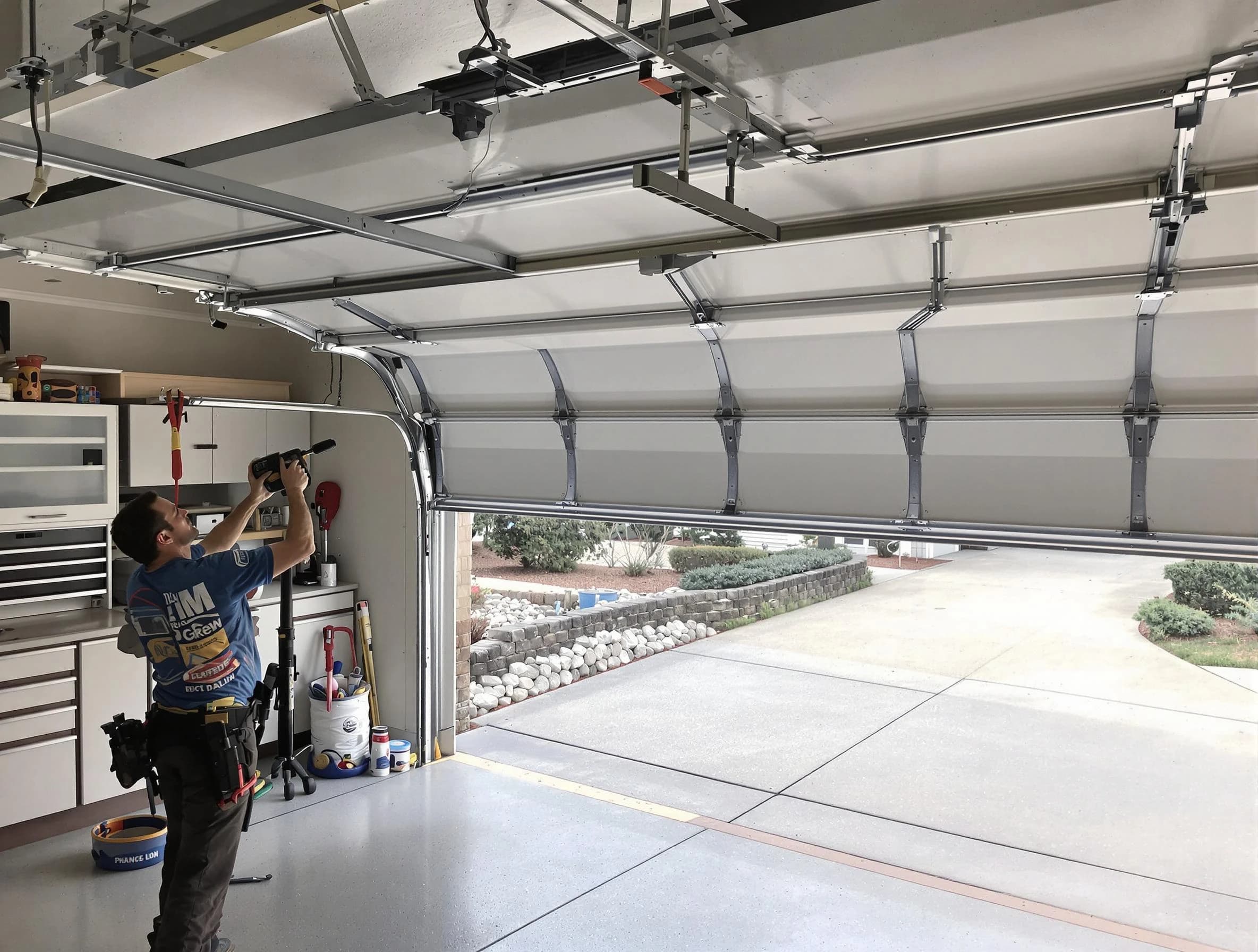 Garage door track repair service by Somerset Garage Door Repair in Somerset